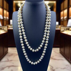 Chicos Flora Faux Pearl Statement Necklace Elegant Coastal Weddingcore‎ Resort